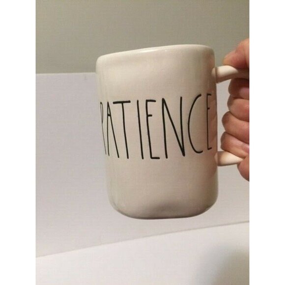 RAE DUNN Artisan Collection by Magenta - Coffee Mug 'PATIENCE’ Ivory Cream LL - Picture 1 of 4